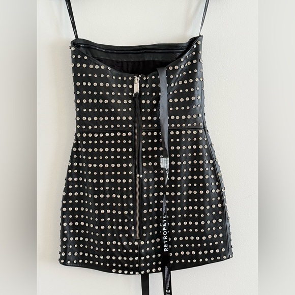 Retrofete RHYA Embellished Leather Dress $1998 Size Small S - Picture 10 of 16